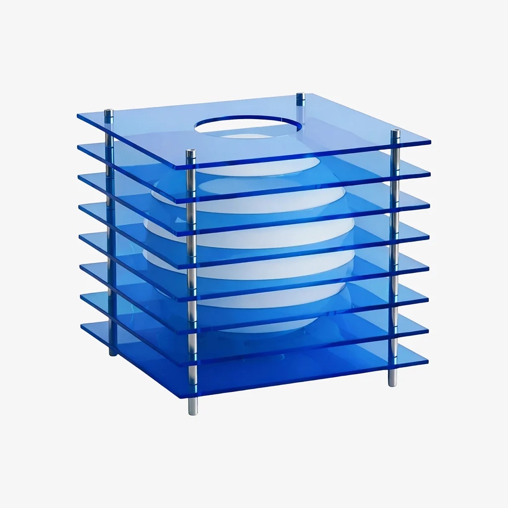 Blauwe Sunset Cube tafellamp