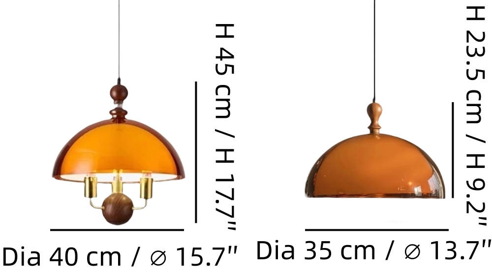 Afmetingen van model A en model B