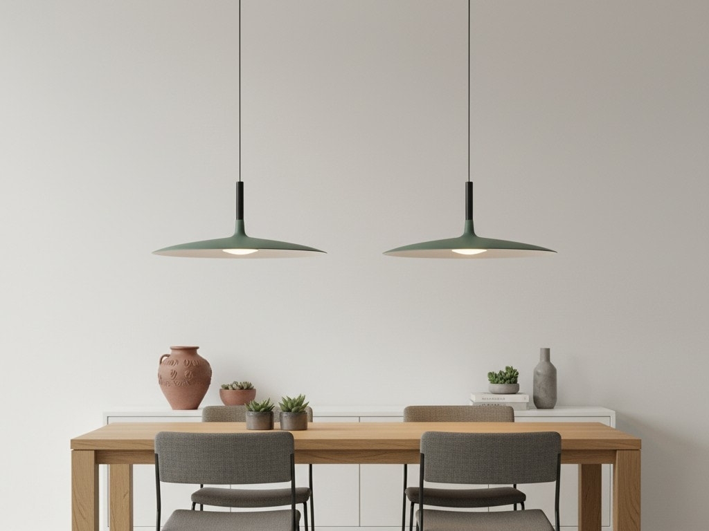 Alphomo hanglampen boven een eettafel