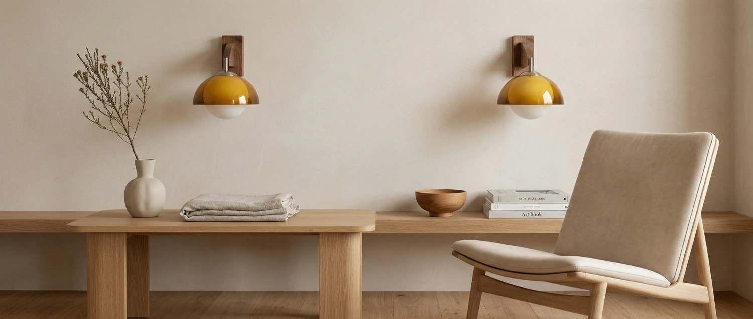 Lampe décorative avec motif décoratif dans une chambre rustique