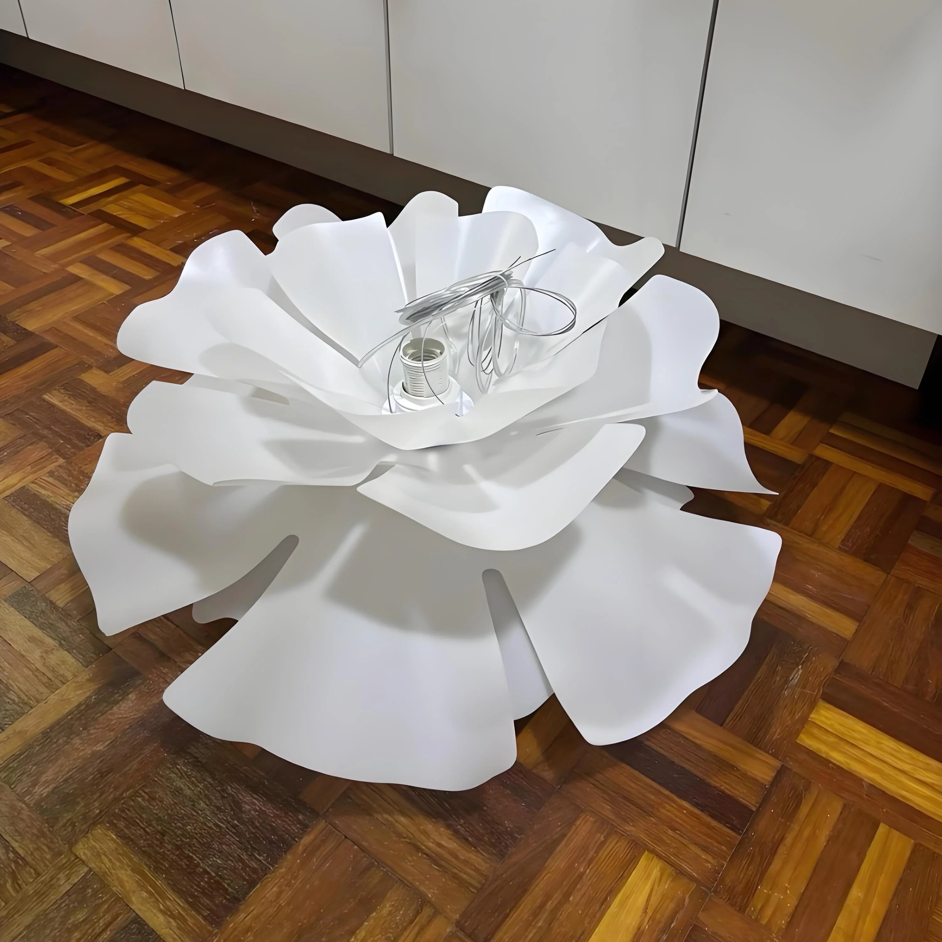 Fotorecensie witte lotus hanglamp detail