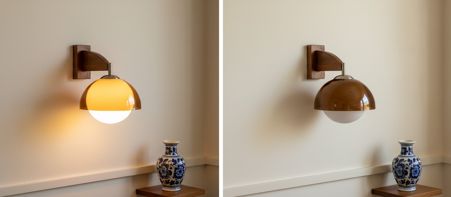 Effet de lumière avec la lampe en cours d'utilisation