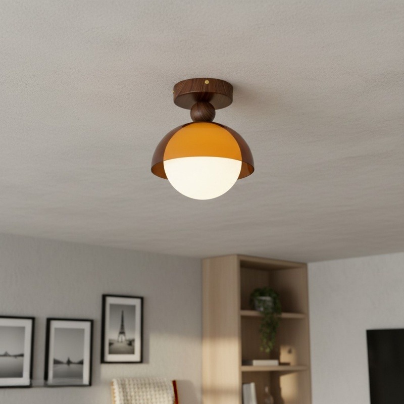 Plafondlamp in een lichte woonruimte