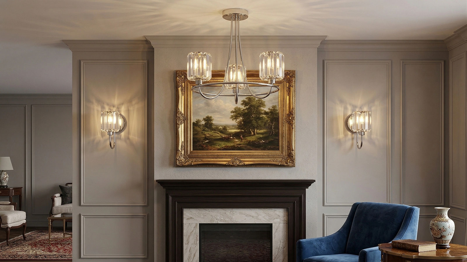 Tracian verlichting in een klassieke woonkamer