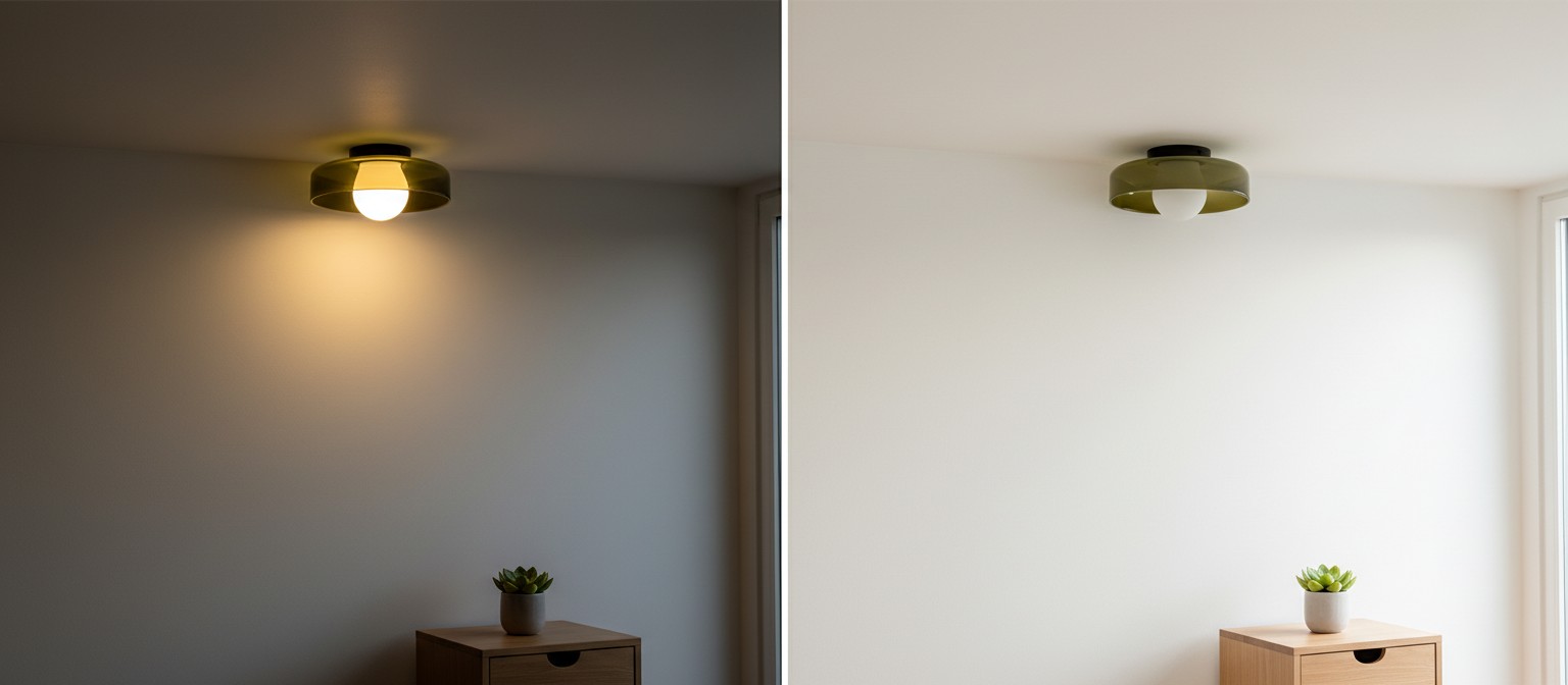 Disc orb lamp switched off and on