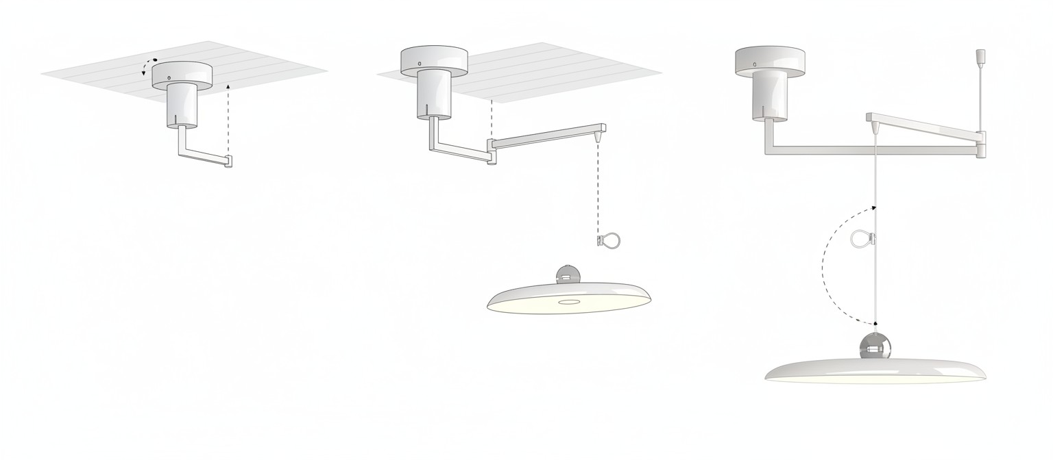 Installatieproces van de Tizio hanglamp