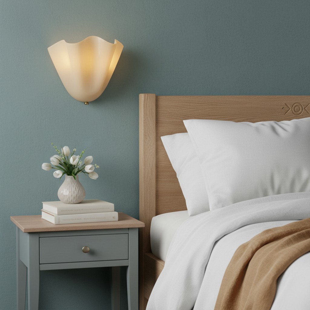 Bellina wandlamp naast een bed