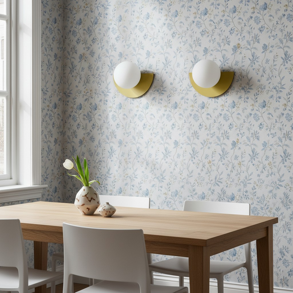 Macaron wandlamp in een eetkamer