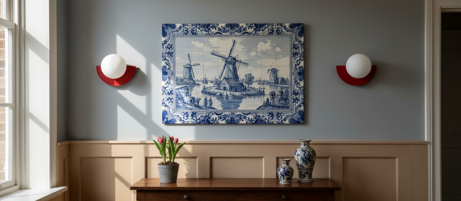 Macaron bolvormige wandlamp in een interieur