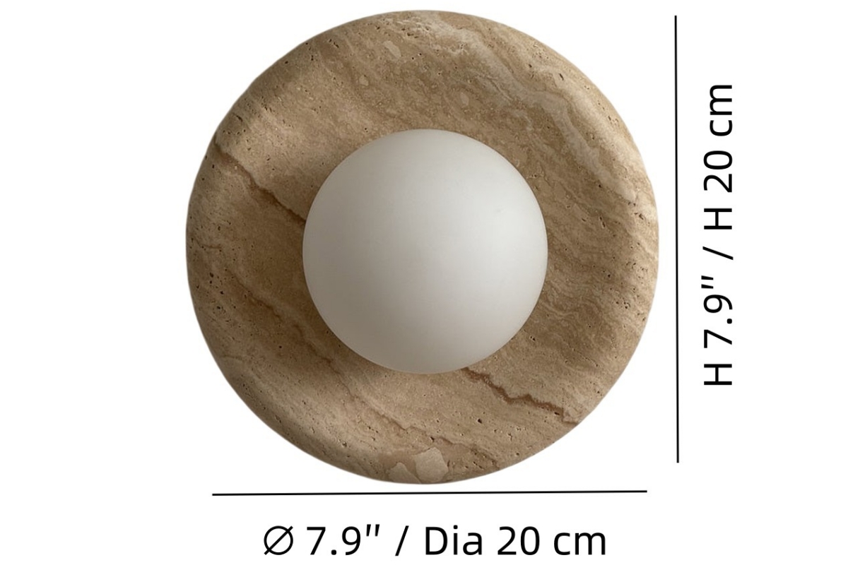 Afmetingen van de Oria wandlamp