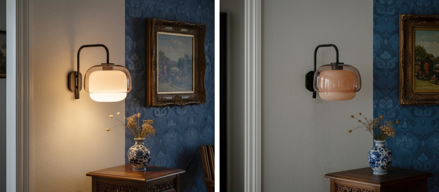 Aan/uit-effect van de Clinco-wandlamp