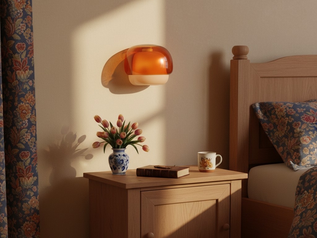 Clinco-wandlamp in een slaapkamer