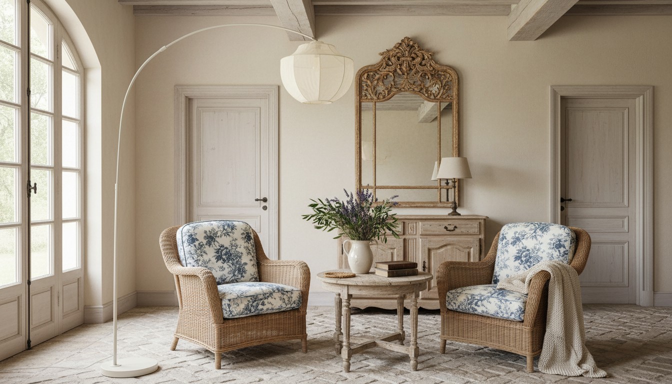 Lumifil booglamp in een lichte woonkamer met twee stoelen