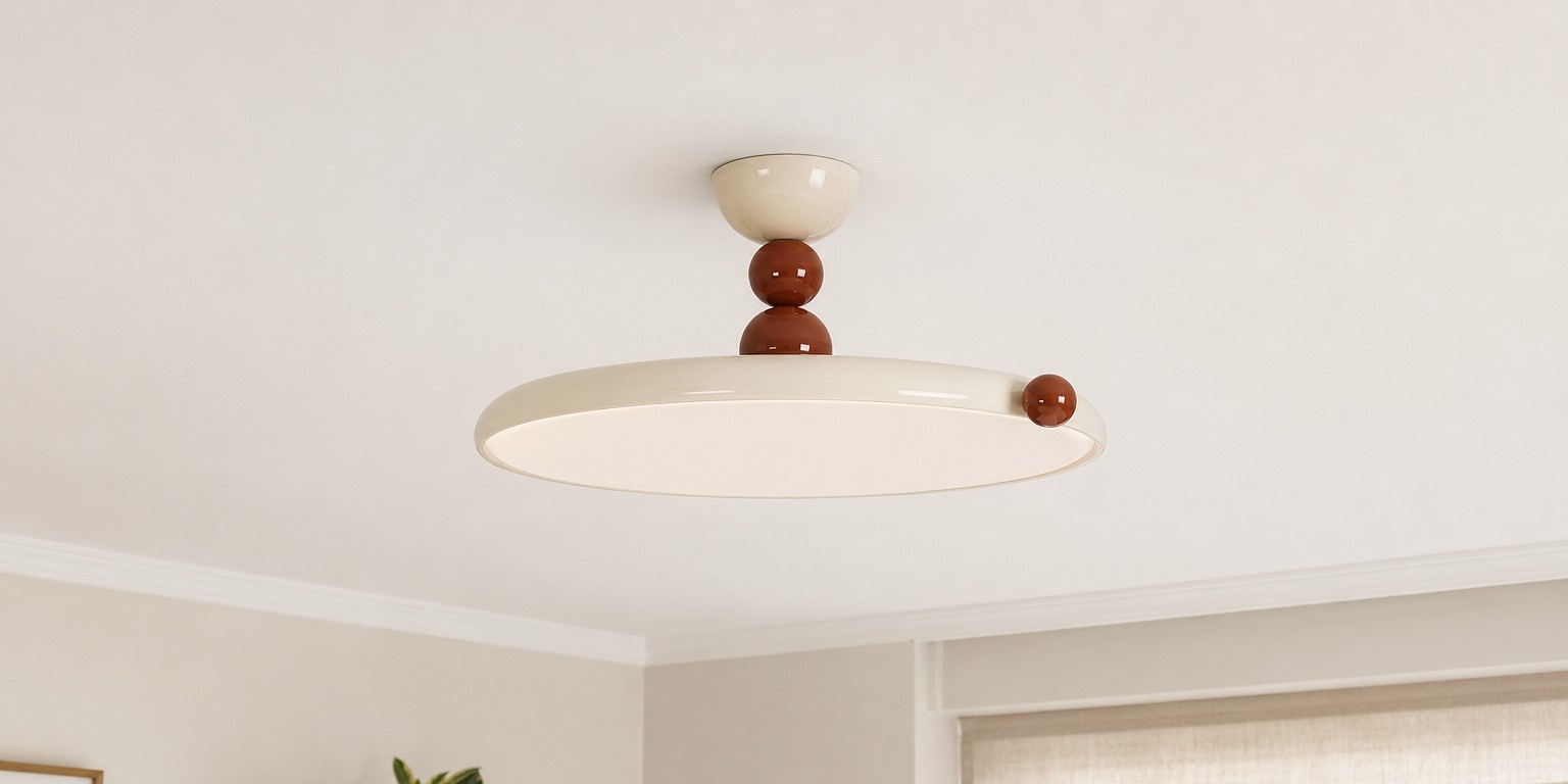 Stijlweergave van de vintage schijf plafondlamp