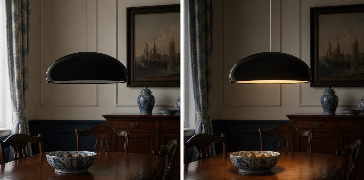 Lichtschakelaareffect met lamp uit en aan