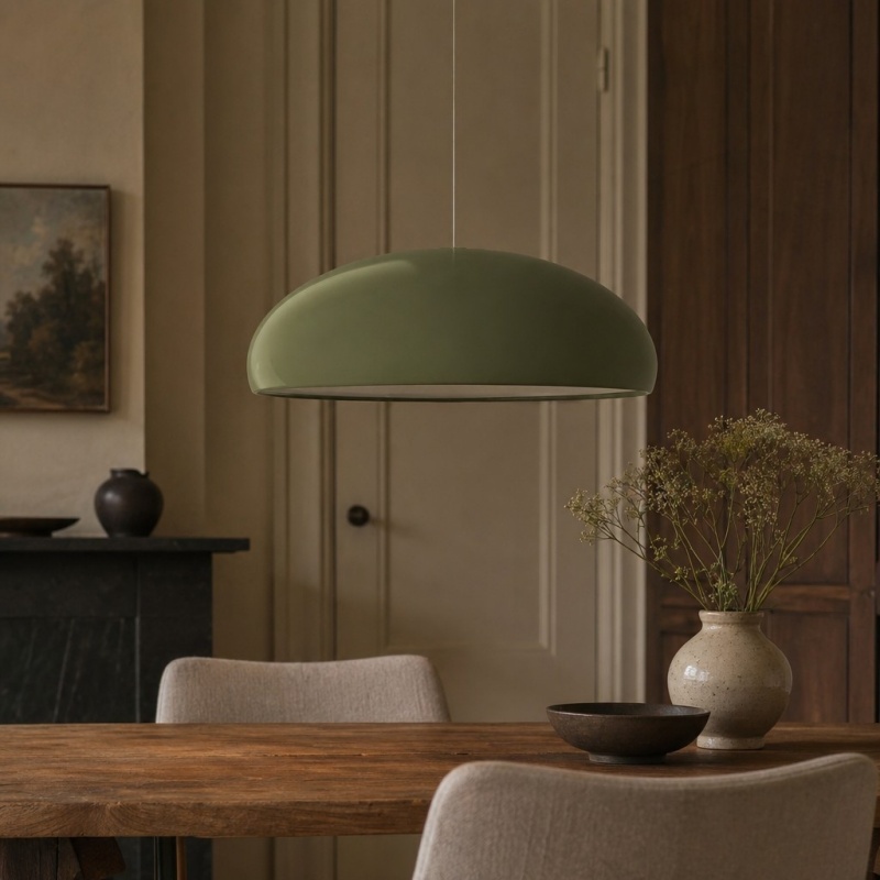 Groene Haelen hanglamp in eetruimte