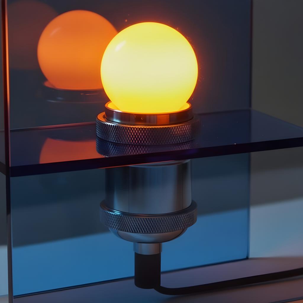 Detail van de warme gloed van de Sunset Horizon tafellamp