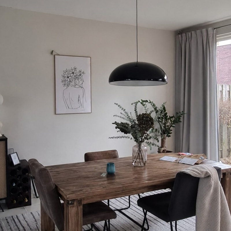 Fotorecensie met zwarte hanglamp
