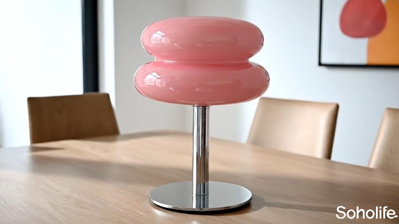 Bauhaus Lollipop tafellamp in een moderne eethoek