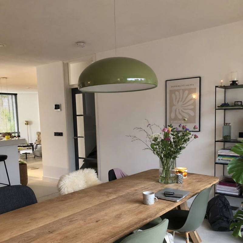 Fotorecensie met groene hanglamp