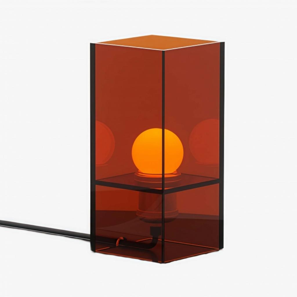 Amberbruine verticale stijl van de tafellamp