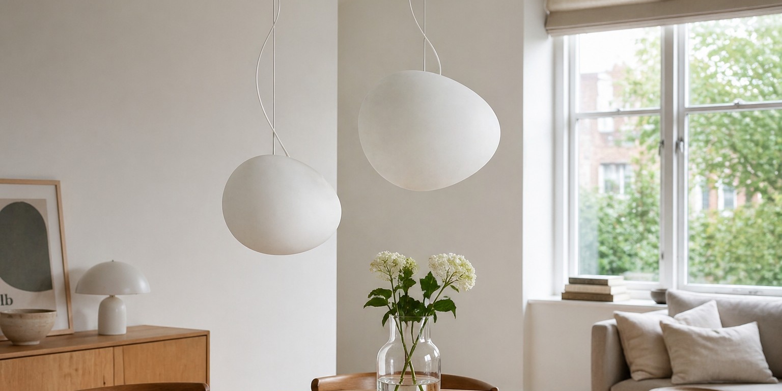 Stonea moderne hanglamp in een lichte woonruimte