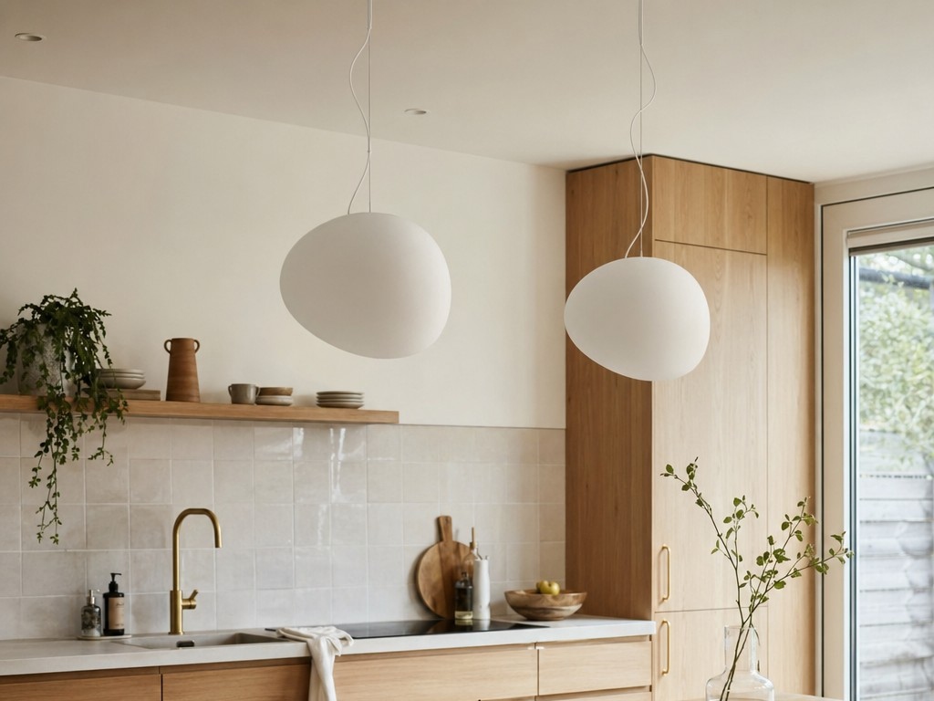 Stonea hanglamp in een keukeninterieur