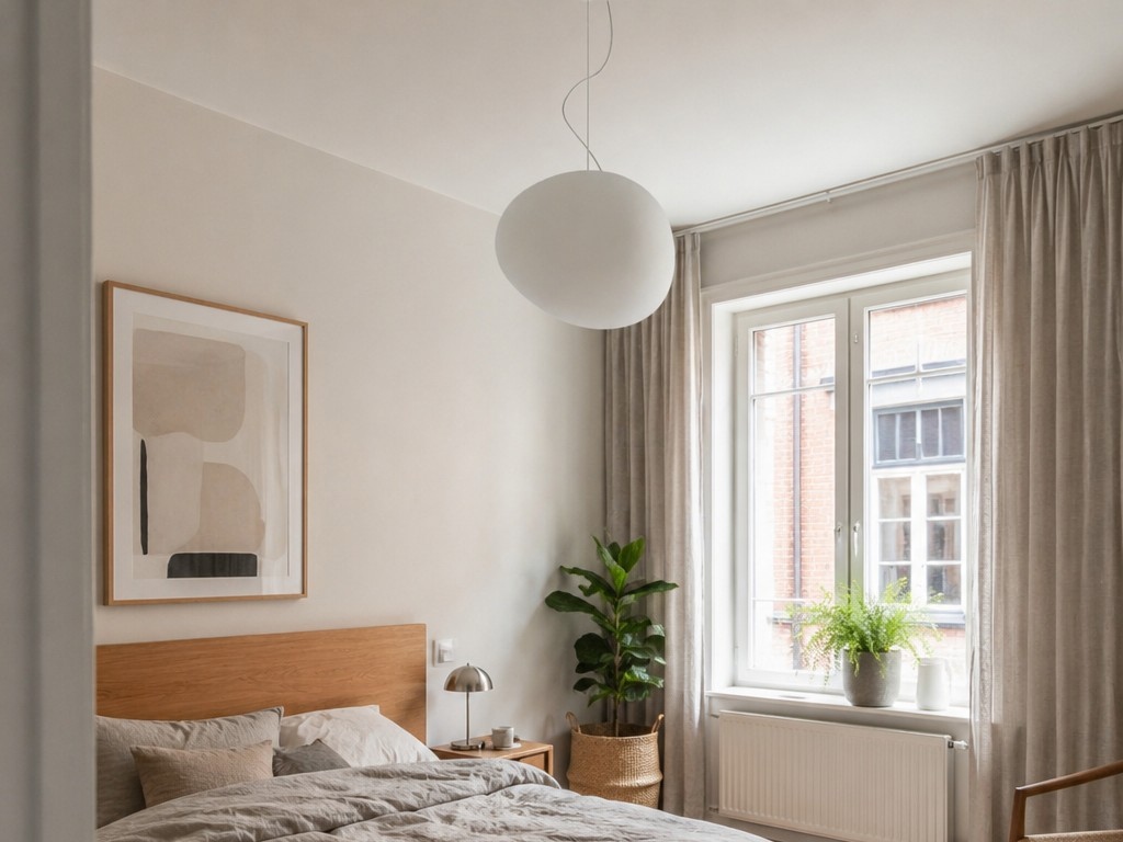 Stonea hanglamp in slaapkamer