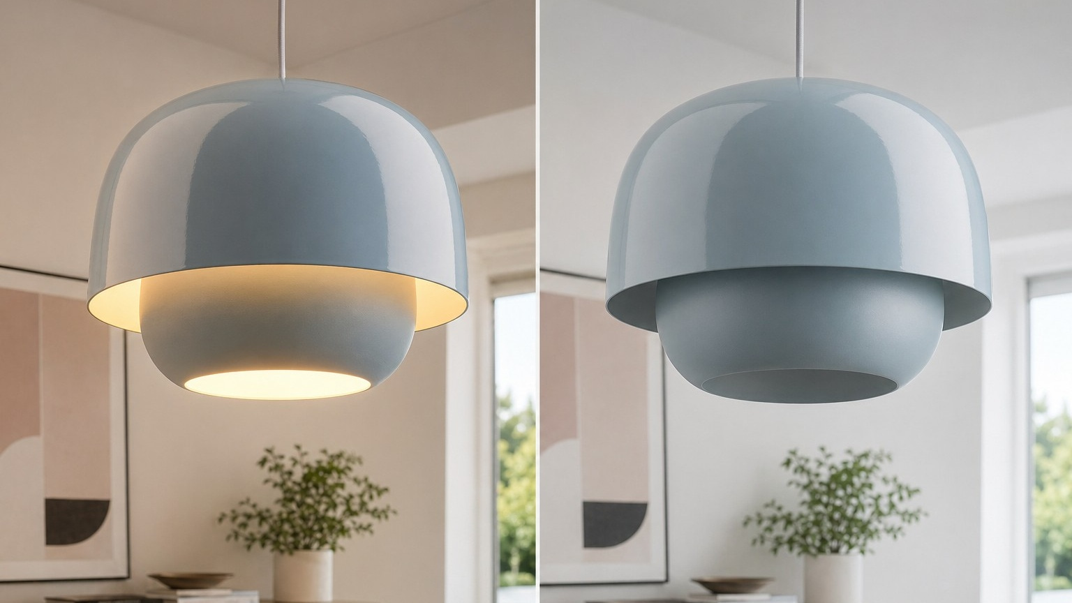 Clinco hanglamp met licht aan en uit
