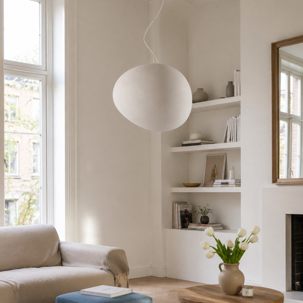Stonea hanglamp in woonkamer