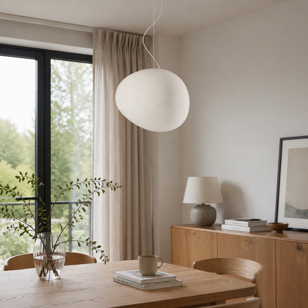 Stonea hanglamp bij eettafel