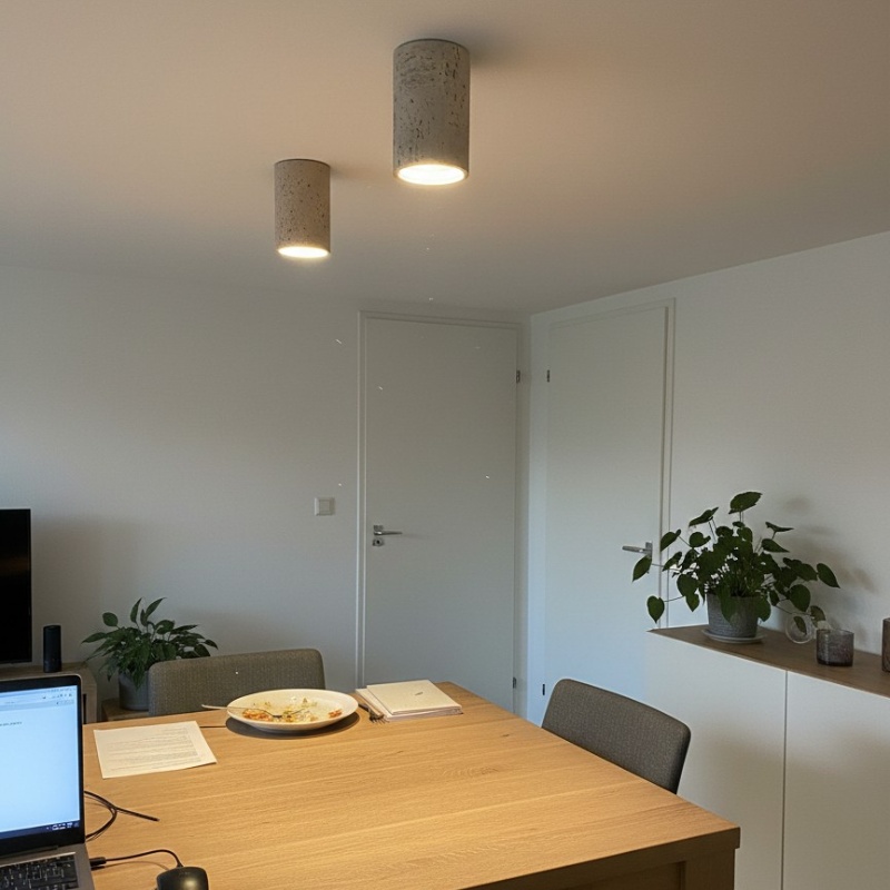 Fotoreview van de plafondlamp boven een eettafel