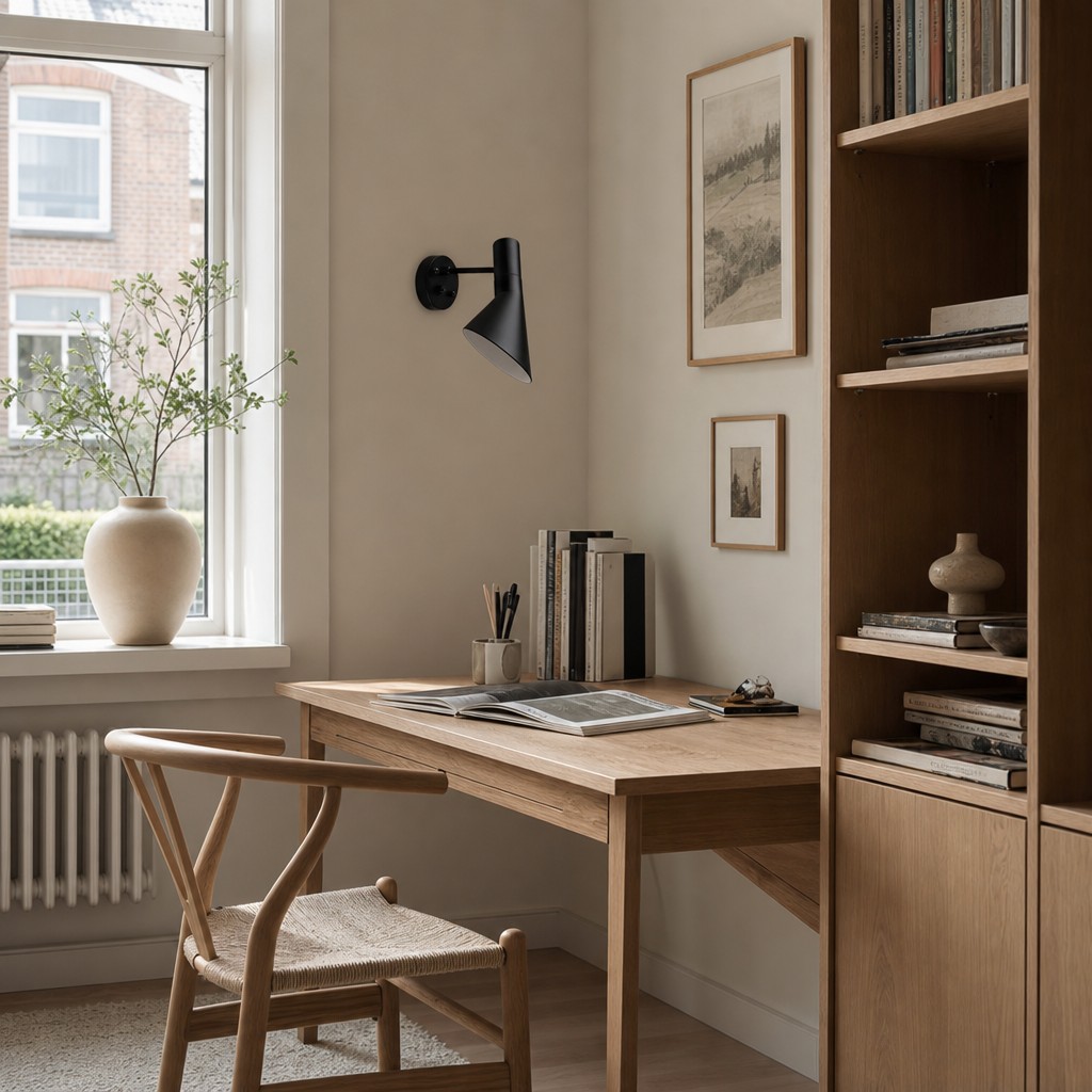 Alojorin wandlamp in werkkamer