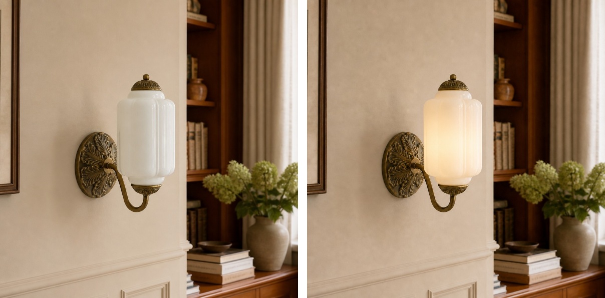 Lichtschakelaareffect van de Eloise wandlamp