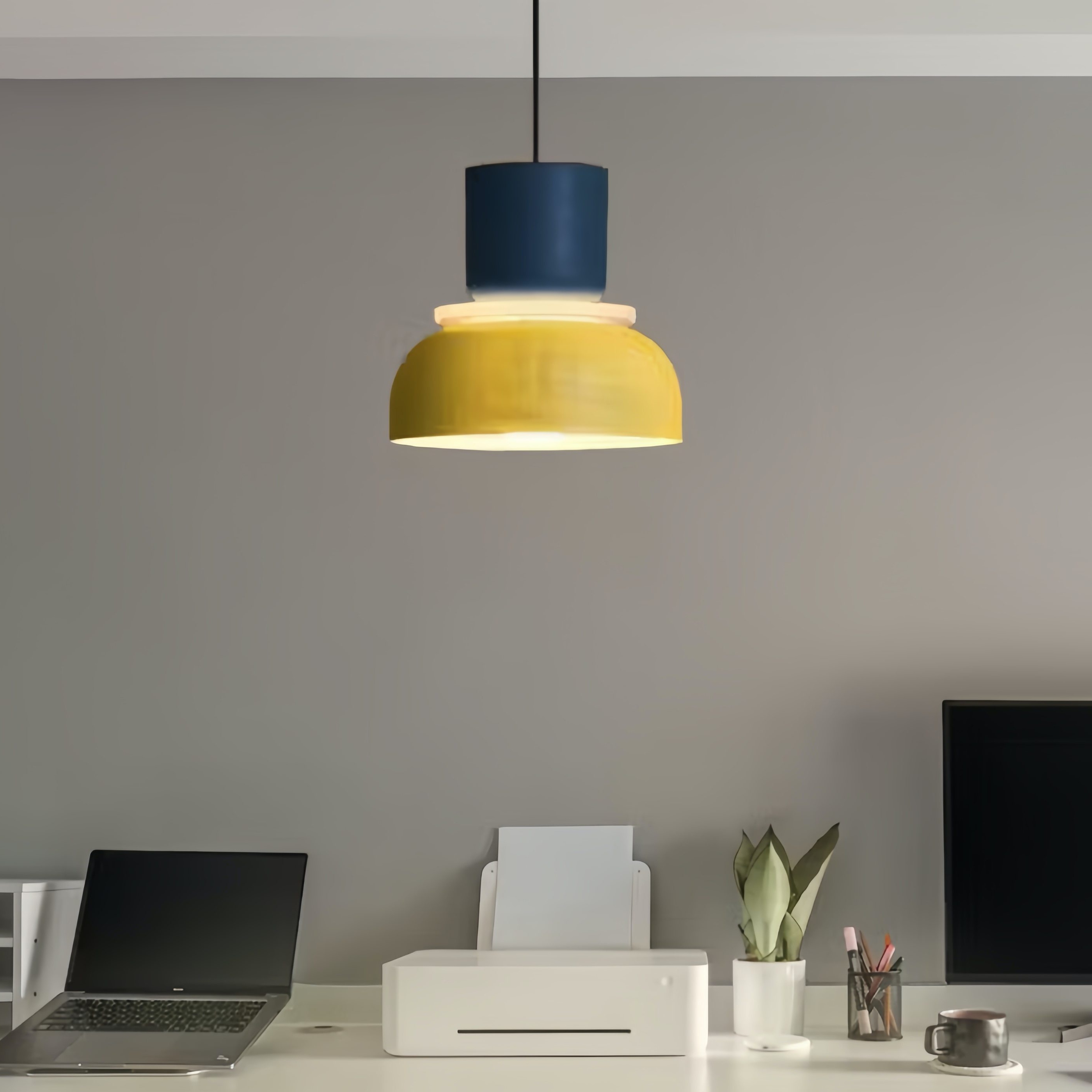 Fotorecensie van blauw gele Macri hanglamp