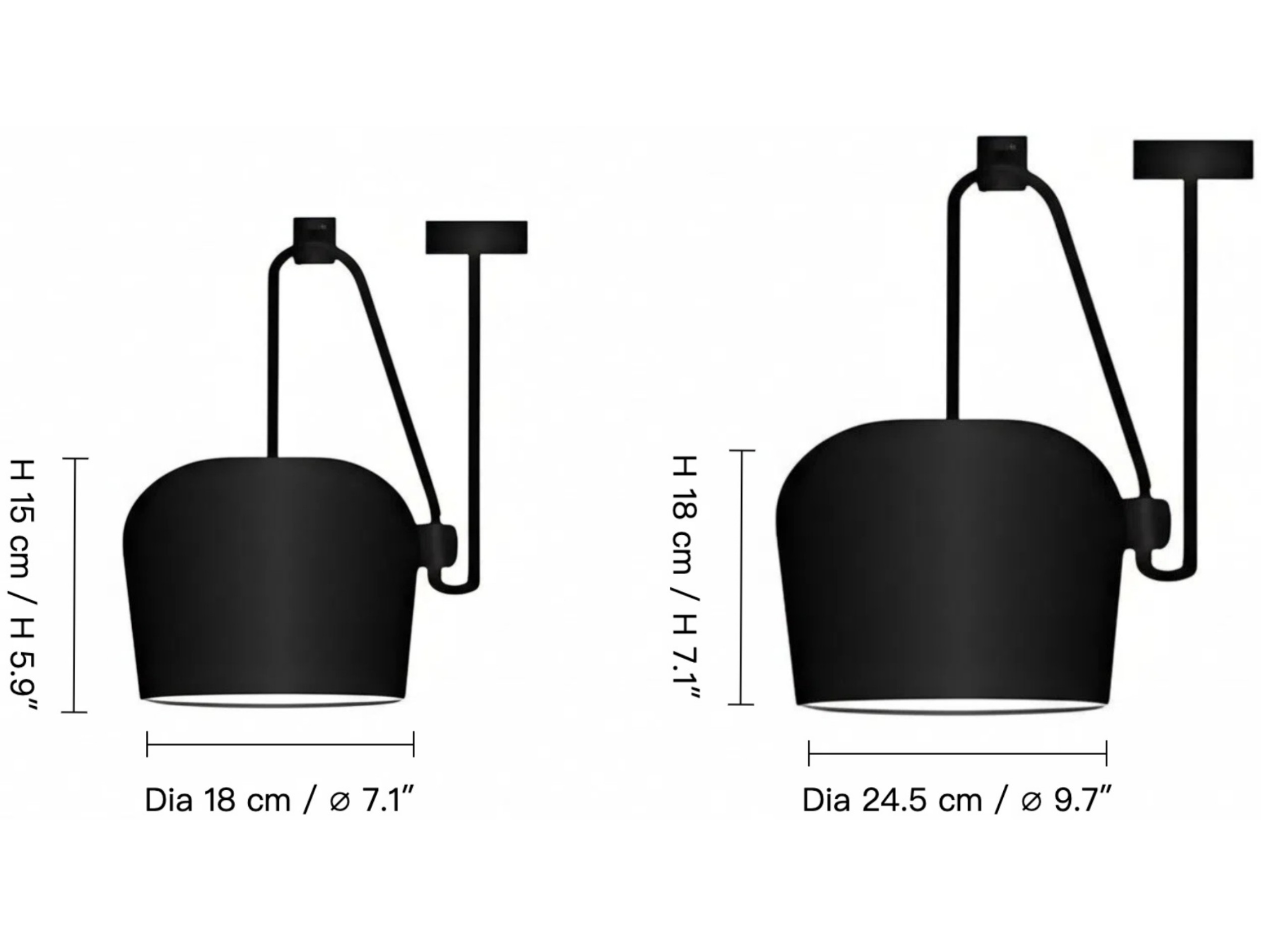 Afmetingen van de hanglamp