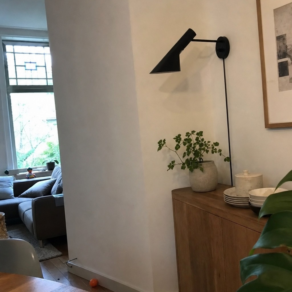 Fotorecensie van zwarte Alojorin wandlamp