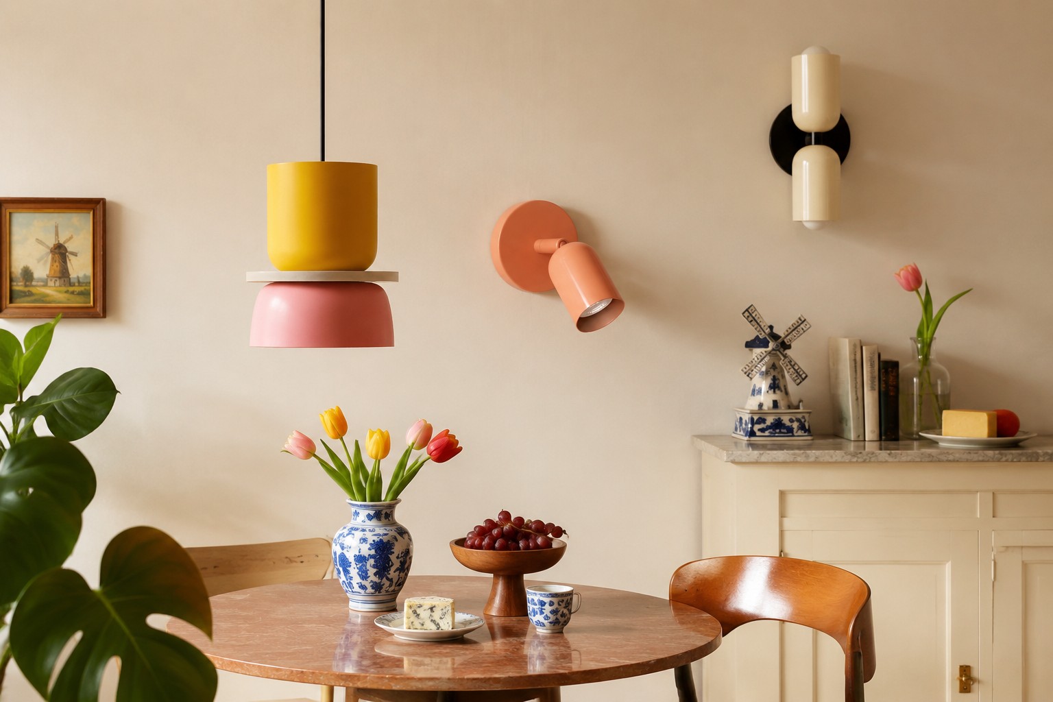 Macaron Metal-serie met Macri hanglamp en wandlampen