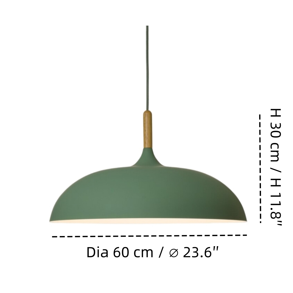 Afmetingen extra grote hanglamp dia 60 cm en hoogte 30 cm