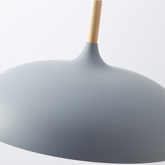 Grijsblauwe aluminium lampenkap detail