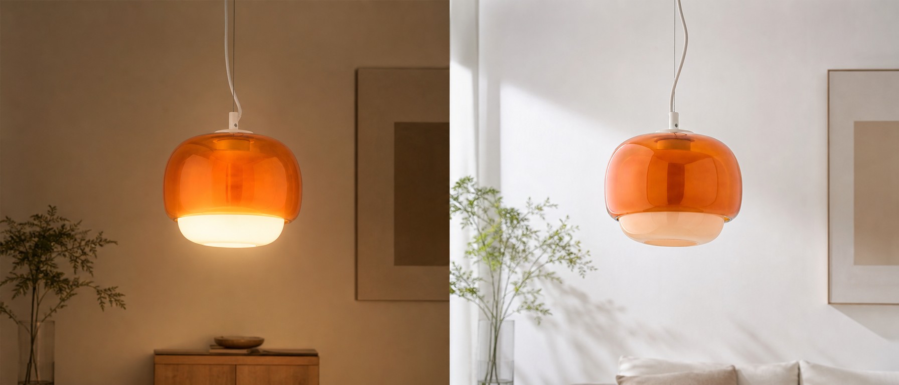 Clinco lamp met licht aan en uit