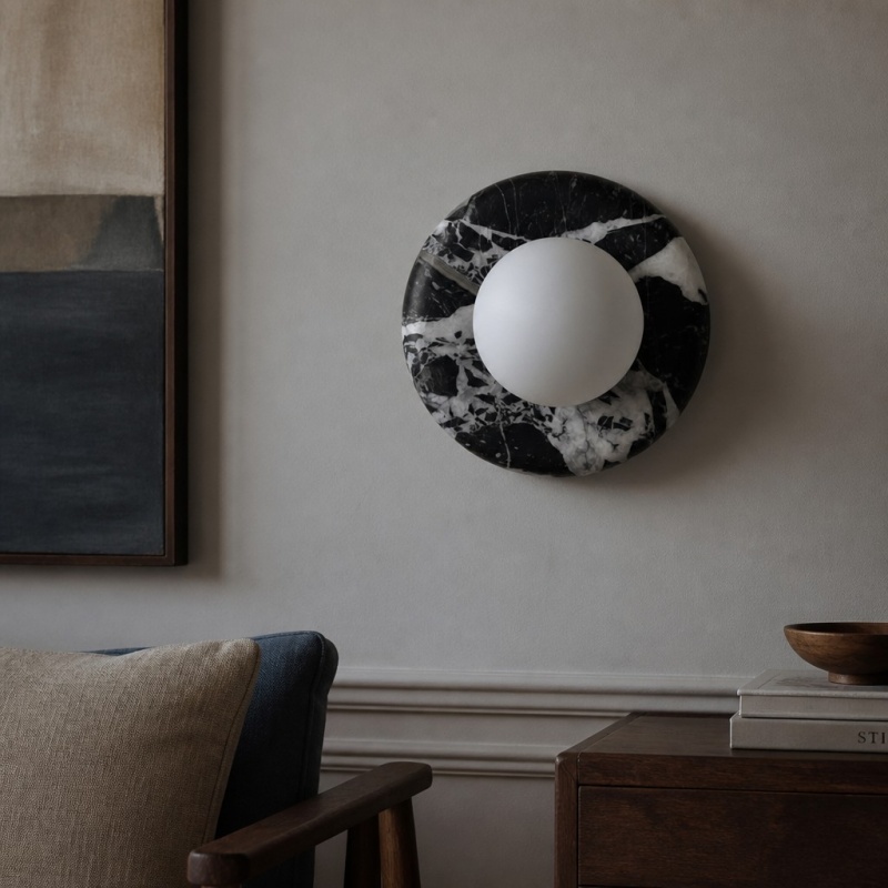 Oria wandlamp met donkere steenlook