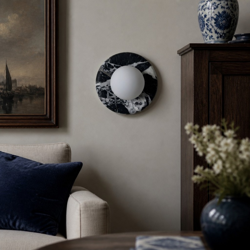 Oria wandlamp met donkere jade afwerking