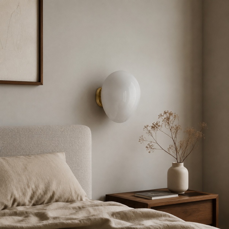 Stonea Pebble lamp in slaapkamer