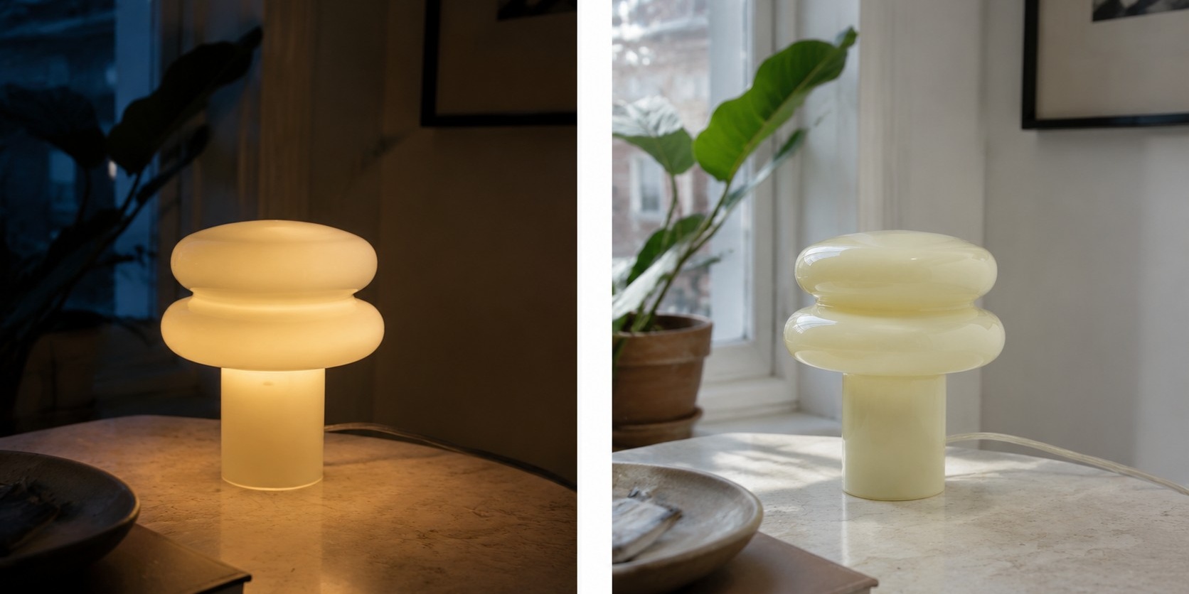 Verlichtingsvoorbeeld van de opaalglazen lamp