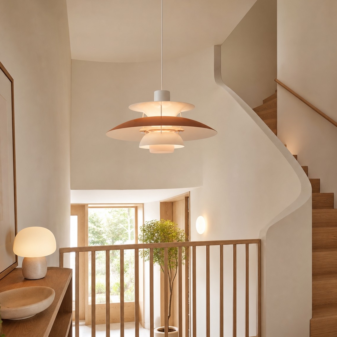 Groene hanglamp in de kamer