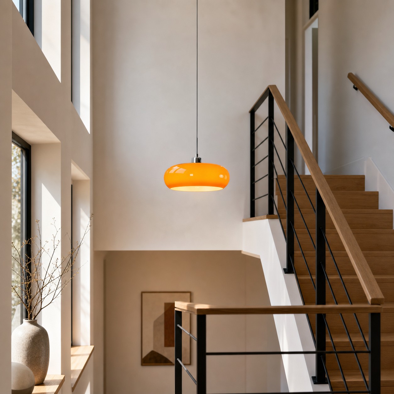 Suspension à côté d'un escalier