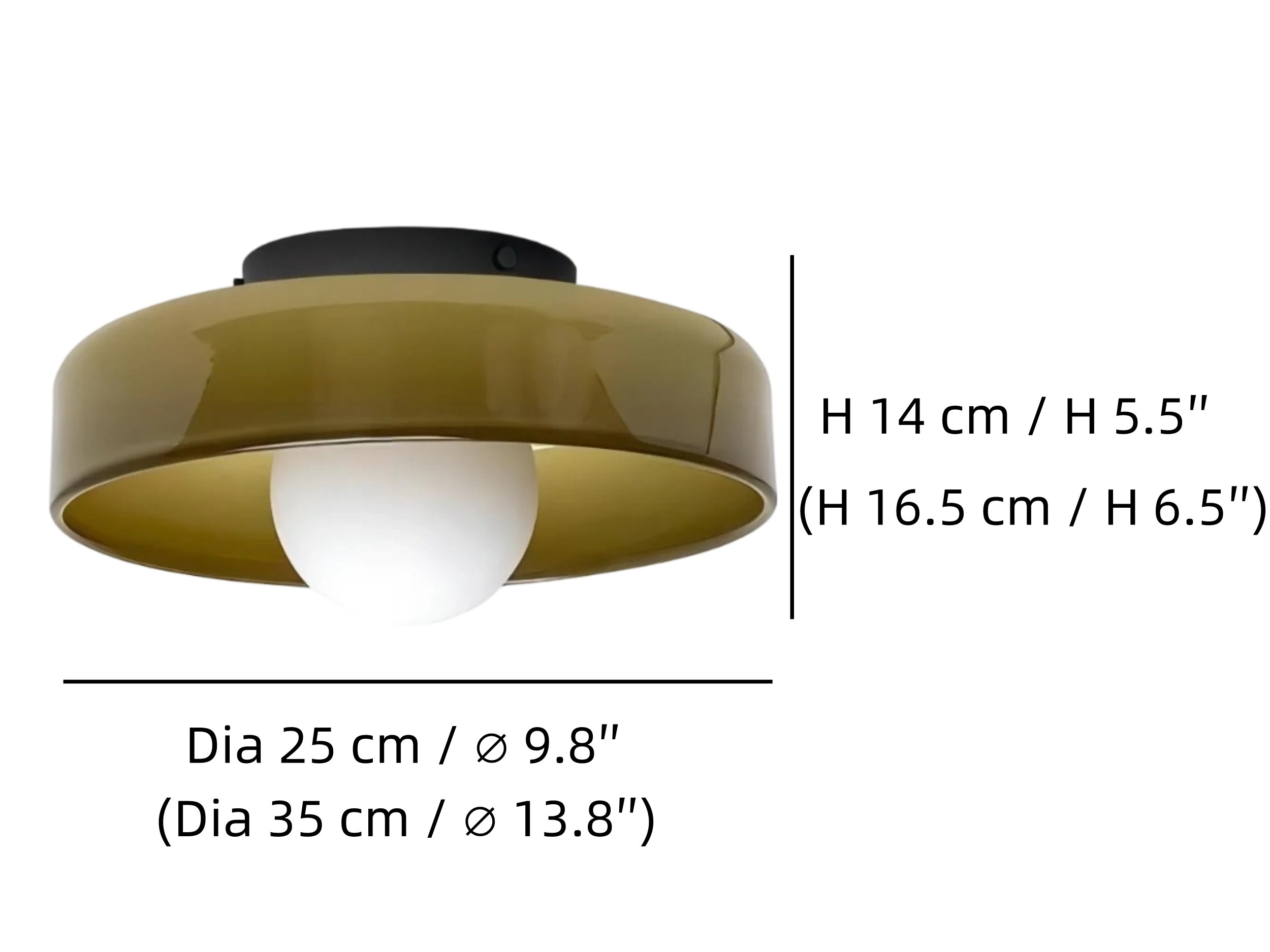 Disc orb lamp dimensions