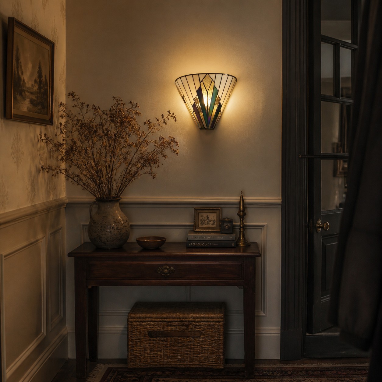 Astolyn wandlamp in een klassieke hal