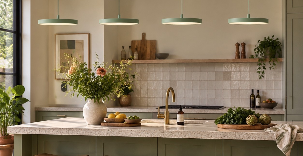 LED-hanglamp in een keuken